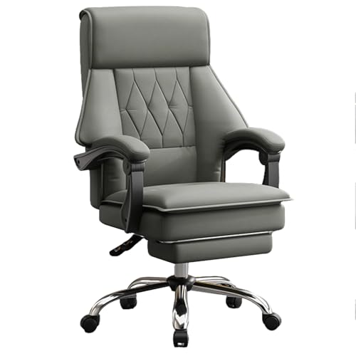 XIGOUZIQU Schreibtischstuhl Stuhl for Arbeitszimmer gepolsterte Sitzfläche, mit Rollen & Armlehne mit breitem Sitzkissen, for Büro Heim Gaming(Gray1) von XIGOUZIQU