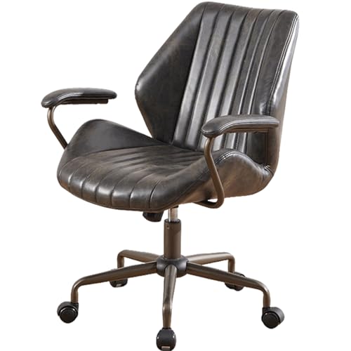 XIGOUZIQU Stuhl for Arbeitszimmer Computerstuh Schreibtischstuhl ohne Kopfstütze for maximale Bewegungsfreiheit for gesundes Sitzen mit breitem Sitzkissen(Black) von XIGOUZIQU