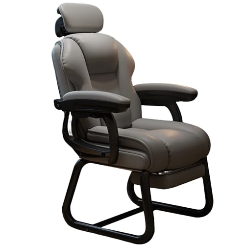 XIGOUZIQU Stuhl for Arbeitszimmer Gaming Stuhl,Bürostuhl Ergonomisch, Lendenstütze gepolsterte Sitzfläche,mit breitem Sitzkissen, for Erwachsene for Büro Heim Gaming geeignet(Gray) von XIGOUZIQU