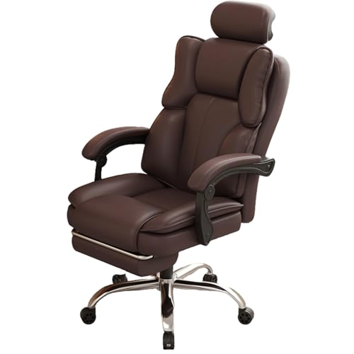 XIGOUZIQU for gesundes Sitzen Schreibtischstuhl Bürostuhl Ergonomisch,Gaming Stuhl, mit Wippfunktion bis 135°gepolsterte Sitzfläche,für Büro Heim Gaming(Brown2) von XIGOUZIQU
