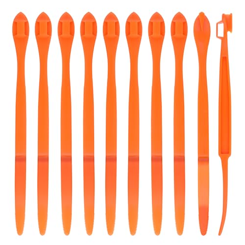 10stk Orangenschäler-Werkzeug, Gezahnter Zitrusschalenschneider mit Langem Griff Leicht zu Halten Gemüse und Zitronenschneider aus Kunststoff Obstöffner Entferner Küchenhelfer Kochwerkzeuge von XIHIRCD