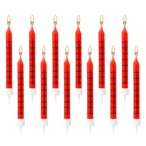 12 Stück Geburtstagskerzen mit Spinnen Motiv, Rote Spinnennetz Kerzen Tortenaufsatz Kerze für Geburtstagsfeier Halloween Party Dekoration mit Spinnen Motto von XIHIRCD