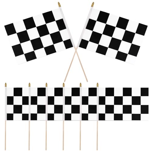12stk Rennflaggen, 20,5x14cm Karierte Flaggen auf Stäben mit Speerspitze Handgehaltene Schwarz-Weiße Flaggen Wiederverwendbar Karierte Stockflaggen für Partydekorationen 12stk Rennflaggen, 20,5x14cm Karierte Flaggen auf Stäben mit Speerspitze Handgehaltene Schwarz-Weiße Flaggen Wiederverwendbar Karierte Stockflaggen für Partydekorationen von XIHIRCD