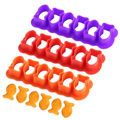 3stk Mini-Fisch-Ausstechformen, 6 Fischformen Goldfisch-Cracker-Ausstecher Kunststoff-Keks-Backform Küchenhelfer für Selbstgemachte Schokolade Fondant Ton Eis (3 Farben) von XIHIRCD