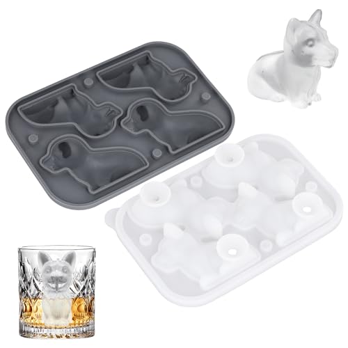 Corgi Hunde Eiswürfelbereiter, Silikon Hundeförmige Eiswürfel Schablone Niedlich Hunde Eiswürfelform Corgi Eiswürfelform für Cocktails Whisky Corgi-Geschenke von XIHIRCD