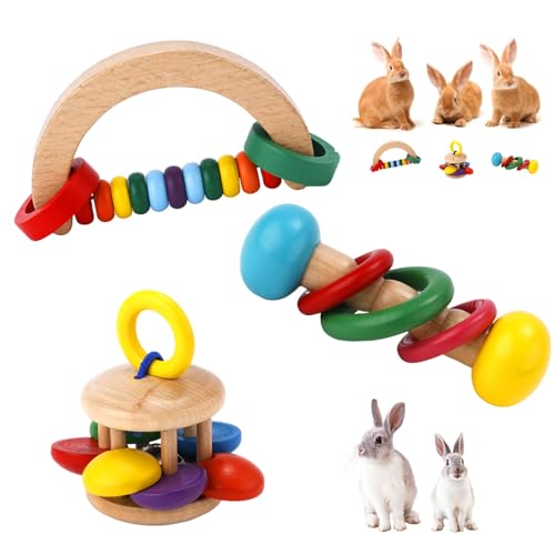 XIHIRCD Hasenspielzeug aus Holz, Sicheres Kaninchenspielzeug Rasselspielzeug aus Holz Bissfestes Spielzeug für Meerschweinchen für Chinchillas Hamster Papageien Kleintiere zum Spielen Zähneknirschen XIHIRCD Hasenspielzeug aus Holz, Sicheres Kaninchenspielzeug Rasselspielzeug aus Holz Bissfestes Spielzeug für Meerschweinchen für Chinchillas Hamster Papageien Kleintiere zum Spielen Zähneknirschen von XIHIRCD