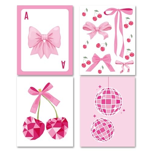 XIHIRCD 4stk Poster Rosa Schleifen, Trendige Wandkunst Rosa Schleife Kokette Raumdekoration Poster Ästhetische Adrette Raumdekoration Mädchen Teenager Dekoration Zuhause Schlafzimmer Wohnheim(Stil 3) XIHIRCD 4stk Poster Rosa Schleifen, Trendige Wandkunst Rosa Schleife Kokette Raumdekoration Poster Ästhetische Adrette Raumdekoration Mädchen Teenager Dekoration Zuhause Schlafzimmer Wohnheim(Stil 3) von XIHIRCD