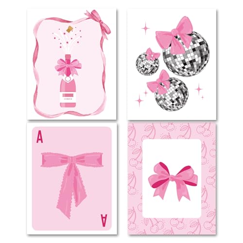 XIHIRCD 4stk Poster Rosa Schleifen, Trendige Wandkunst Rosa Schleife Kokette Raumdekoration Poster Ästhetische Adrette Raumdekoration Mädchen Teenager Dekoration Zuhause Schlafzimmer Wohnheim(Stil 2) XIHIRCD 4stk Poster Rosa Schleifen, Trendige Wandkunst Rosa Schleife Kokette Raumdekoration Poster Ästhetische Adrette Raumdekoration Mädchen Teenager Dekoration Zuhause Schlafzimmer Wohnheim(Stil 2) von XIHIRCD