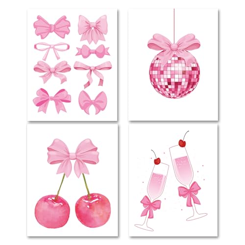 XIHIRCD 4stk Poster Rosa Schleifen, Trendige Wandkunst Rosa Schleife Kokette Raumdekoration Poster Ästhetische Adrette Raumdekoration Mädchen Teenager Dekoration Zuhause Schlafzimmer Wohnheim(Stil 1) XIHIRCD 4stk Poster Rosa Schleifen, Trendige Wandkunst Rosa Schleife Kokette Raumdekoration Poster Ästhetische Adrette Raumdekoration Mädchen Teenager Dekoration Zuhause Schlafzimmer Wohnheim(Stil 1) von XIHIRCD