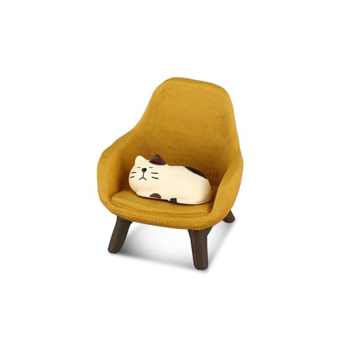 XIHIRCD Miniatur Figuren Katzen mit Kleinem Sofa, Mini Katzen Figuren Deko aus Kunstharz, Niedliche Katze Skulptur Mini-Schreibtisch Dekorations Zubehör für Büro Zuhause Warmes Geschenk von XIHIRCD