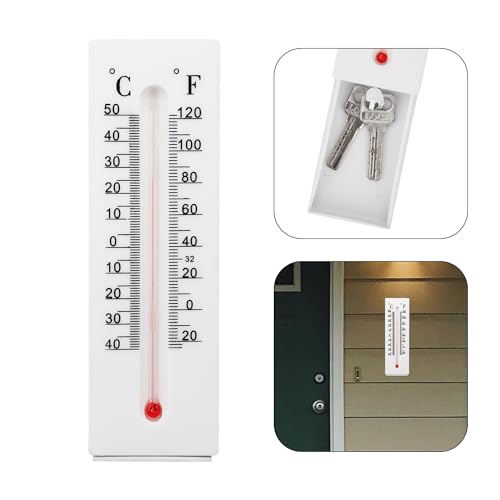 XIHIRCD Schlüsselversteck Außen, Dekorativer Thermometer Schlüsselkastenhalter zum Ersatzschlüssel Versteck Umleitungsfach Geheimversteck Behälter Concealer für Münzen, Geld von XIHIRCD