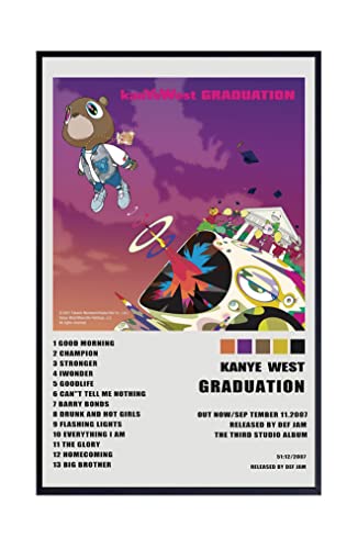 Christ-EZ KanYe West Graduation Album Limited Poster Coole Wanddekoration Kunstdruck Poster für Raumästhetik – mattes Poster, rahmenloses Geschenk, 28 x 43 cm von XIHOO