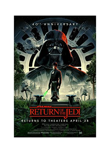 XIHOO Return of The Jedi 40th Anniversary Poster 80er Jahre Classic Movie Poster Drucke Schlafzimmer Dekor Seide Leinwand für Wand Kunstdruck Geschenk Home Decor Unframe Poster 28 x 43 cm von XIHOO