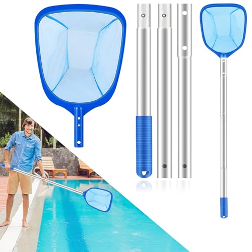 Pool kescher, Poolkescher mit Teleskopstange 140cm Feinmaschig Pool Skimmer Kescher Poolreinigung Kescher, Kescher Pool Laubkescher Teichkescher für Bestway Pool Schwimmbädern, Whirlpool,Teichen von XIHUAN