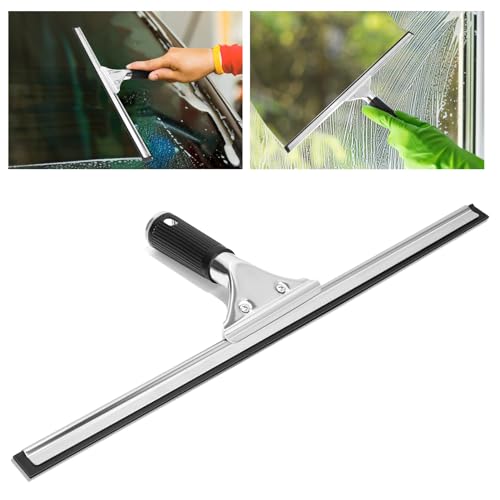 Fensterabzieher Profi Set, Edelstahl-Abzieher, Fensterabzieher mit Gummilippe in 45cm Breite, Fensterputzer Set mit Edelstahl-Abziehschiene als Glasabzieher zum Fensterputzen Fensterabzieher Profi Set, Edelstahl-Abzieher, Fensterabzieher mit Gummilippe in 45cm Breite, Fensterputzer Set mit Edelstahl-Abziehschiene als Glasabzieher zum Fensterputzen von XIHUANNI