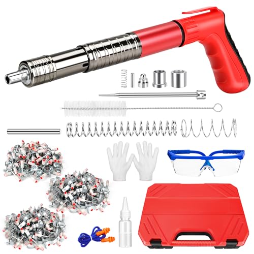 Manuelle Nagelpistole mit 100 Stück Runde Nägel 25 mm+100 Stück Mini-16-Röhrenklammern 27 mm,5 Gänge Einstellbares Bolzenschussgerät für Stahl & Beton,Geräuscharm,Tragbar,Mit Sicherheitsausrüstung Manuelle Nagelpistole mit 100 Stück Runde Nägel 25 mm+100 Stück Mini-16-Röhrenklammern 27 mm,5 Gänge Einstellbares Bolzenschussgerät für Stahl & Beton,Geräuscharm,Tragbar,Mit Sicherheitsausrüstung von XIHUANNI