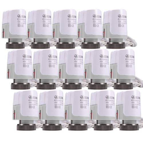 15x Stellmotor Fussbodenheizung 230v Thermischer Stellantrieb stromlos geschlossen NC M30x1,5 Thermot Stellmotor von XIIW