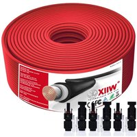 2PACK Solarkabel Rot+Schwarz 10+10m 4mm² 12AWG 1800V Verlängerungskabel inkl.Solarstecker Halogenfrei IP67 Doppelt Isolierter Qualitätsdraht PV-Kabel von XIIW