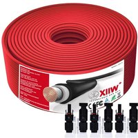 2PACK Solarkabel Rot+Schwarz 25+25m 4mm² 12AWG 1800V Verlängerungskabel inkl.Solarstecker Halogenfrei IP67 Doppelt Isolierter Qualitätsdraht PV-Kabel von XIIW