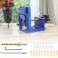 Pocket Hole Jig Set, Taschenloch Bohrschablone Taschenloch Dübelfräse Werkzeug Bohrer Set Bohrhilfe Schrägloch Bohrhilfe Schräg Bohrvorrichtung von XIIW