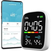 CO2 Messgerät, ndir Luftqualität Raumluft Monitor, WiFi Stromsparen CO2 Melder mit tragbare Alarm, CO2 Thermometer mit Digitalen, Temperatur von XIIW