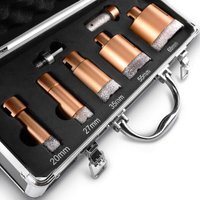 Diamantbohrer Lochsägen Set 20-27-35-55-68mm + 25mm Fingerfräser + hex Adapter, 15mm Segmenthöhe, M14 Nass-Trockenschnitt Fliesenbohrer für Keramik von XIIW