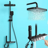 Duschsystem Regendusche set Überkopfbrausset Duschsäule Brauseset mit Armatur, 3 Strahlart, Höhenverstellbarer, 86-120cm, Regendusche+Belebende Duschsystem Regendusche set Überkopfbrausset Duschsäule Brauseset mit Armatur, 3 Strahlart, Höhenverstellbarer, 86-120cm, Regendusche+Belebende von XIIW