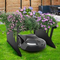 Xiiw - Metall Mähroboter Garage mit Pflanzkasten Dach Carport Überdachung für Mähroboter Rasenmäher Rasenroboter Automower Garten Witterungsbeständig von XIIW