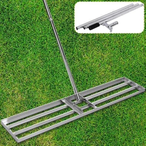 XXXL 118*25cm Rasen Nivellierrechen mit 2m Einstellbare Griff | Rakel Rasen Sanden Flächen Lawn Leveler Flächenebner Rasenrechen Rasenschieber Levelingrake Rechen Vertikutierer Hof Garten Golf XXXL 118*25cm Rasen Nivellierrechen mit 2m Einstellbare Griff | Rakel Rasen Sanden Flächen Lawn Leveler Flächenebner Rasenrechen Rasenschieber Levelingrake Rechen Vertikutierer Hof Garten Golf von XIIW