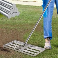 Stabil Rasen Profi Rakel Nivellierrechen Levelawn Bodenplatte 200cm Langer Griff aus Edelstahl, Leveling-Rake Level-Rake Level-Lawn-Rake Flächenebner von XIIW