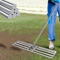 Stabil Rasen Profi Rakel Nivellierrechen Levelawn Bodenplatte 200cm Langer Griff aus Edelstahl, Leveling-Rake Level-Rake Level-Lawn-Rake Flächenebner von XIIW