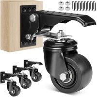 75mm Absenkbare Transportrollen Schwerlastrollen mit Hebe- und Senkfunktion Maximale Belastung von 250kg (4 Rollen) für Werkbänke oder andere Geräte von XIIW