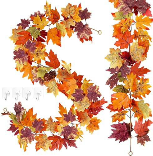 XIKTTK 2 Stück Herbstblätter Girlande, Blätter Girlande Herbst, Herbstdeko Zum Aufhängen, Herbstgirlande, Blättergirlande Herbst, Erntedankfest Deko, Halloween Herbst Dekoration Outdoor, 1.7m XIKTTK 2 Stück Herbstblätter Girlande, Blätter Girlande Herbst, Herbstdeko Zum Aufhängen, Herbstgirlande, Blättergirlande Herbst, Erntedankfest Deko, Halloween Herbst Dekoration Outdoor, 1.7m von XIKTTK