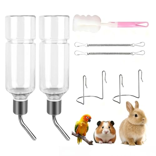 XIKTTTK Trinkflasche Kaninchen 2 Stück, Trinkflasche Meerschweinchen, Hasentränke, Kaninchentränke, Nagertränke, Kleintiertränke Hasen, Tränke Kaninchen, 350ml x 2 XIKTTTK Trinkflasche Kaninchen 2 Stück, Trinkflasche Meerschweinchen, Hasentränke, Kaninchentränke, Nagertränke, Kleintiertränke Hasen, Tränke Kaninchen, 350ml x 2 von XIKTTK