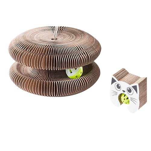 XILANSHMAO Faltbarer Katzenkratzbaum mit Glocke, magnetisches Orgel-Katzenspielzeug zum Kratzen und zur Selbstunterhaltung, gewelltes Katzenbett, multifunktionale Spiel- und Schlaflösung von XILANSHMAO