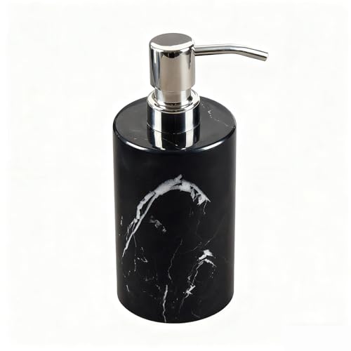 XILANSHMAO Luxus-Marmor-Seifenspender 5,8 oz / 165 ml mit Pumpe für Lotion und Handdesinfektionsmittel, Elegantes Design für Bad und Zuhause Type A Silver von XILANSHMAO