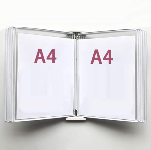XILANSHMAO Organizer-Board A4 Poster-Flip-Book Display Rack Wandmontierter transparenter Lose-Blatt-Seitenständer für Kataloge und Dokumente Ideal für Büros und öffentliche Räume E 10 (Magnetic) von XILANSHMAO