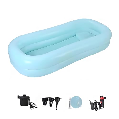 XILANSHMAO Tragbare aufblasbare Badewanne für Erwachsene, Duschset mit Kissen, Luftpumpe und Wassersack, ideal für bettlägerige Senioren, praktisch für das Baden im Bett. Cyan XILANSHMAO Tragbare aufblasbare Badewanne für Erwachsene, Duschset mit Kissen, Luftpumpe und Wassersack, ideal für bettlägerige Senioren, praktisch für das Baden im Bett. Cyan von XILANSHMAO