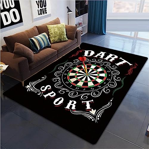 XILENY Dart Target 3D-Druck Teppich Anti-Rutsch-Teppiche Wohnzimmer Teetisch Sofa Schlafzimmer Dekoration Bereich Teppich Kinder Spielmatte von XILENY