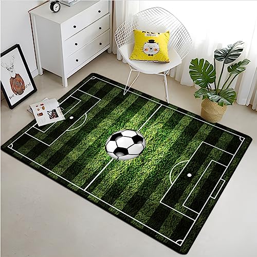 XILENY Fußball Sport 3D Fußball Muster Anti-Rutsch Teppich Wohnzimmer Schlafzimmer Dekorative Bereich Teppiche Kinder Krabbelmatte von XILENY