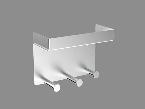Föhnhalter Wand Ohne Bohren mit Aufbewahrung der Zubehörteile (Silber) von XILIMOR