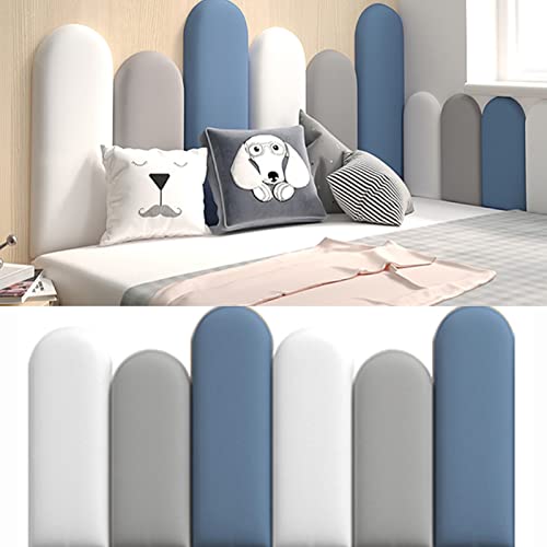 XILYZMO Bett Kopfteil Wandpolster, PU Wasserdicht Weich Wandaufkleber, Selbstklebend Wandtafeln, Wiederverwendbar Kinderzimmer Bett-Kopfteile Für Wanddekoration (Farbe : Silver, Größe : 55x150cm) von XILYZMO