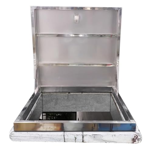 XILYZMO Dachausstiegsfenster, Dachluke Einbruchsichere Tür Edelstahl Not- Zugangstor Mit Hydraulikstangen Verriegelung Ausstieg Dachfensterabdeckung Sondergröße(80x80cm) von XILYZMO