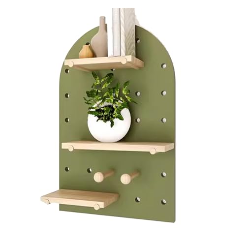 XILYZMO Pegboard Lochwand, Hölzern Stecktafeln Wand Anzeige, Heimwerken Lagerung Anzeige Paneele, Hängend Mit Sortiment Werkzeug Veranstalter Für Werkbank Geschäft (Farbe : Grün, Größe : 40x60cm) von XILYZMO