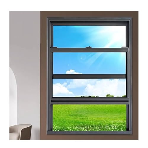 XILYZMO Schiebefenster Kippfenster, Horizontale Schiebefenster Mit Gehärtetem Glas, Mit Griff Aus Aluminium, Mobile Geschäftsschiebefenster Für Scheunen Und Garagen(75X90CM) von XILYZMO