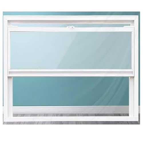 XILYZMO Schiebefenster Kippfenster, Weißes Flächenbündiges Fenster, Mit Gehärtetem Glas Servicefenster Imbisswagen, Vertikal Hebe- Größenanpassung Lamellenfenster(95X70CM) von XILYZMO