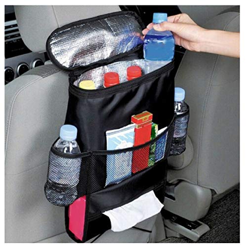 XIMIN Wagen Rücksitz Organizer Aufbewahrungstasche, Auto Aufbewahrung mit Mehreren Taschen, Taschentuch Hängetasche, Multi-Pocket Eisbeutel Lunch Bag für SUV LKW Automotive Van 30 x 40 cm von XIMIN