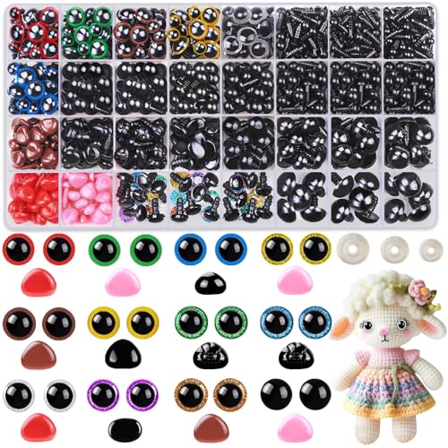 XIMISHOP 1148 Stück Bunte Kunststoff Knopfaugen, 5-16mm Glitzeraugen Sicherheitsaugen Für Basteln Puppenaugen DIY Puppe Plüschtiere Teddybär Häkeltiere XIMISHOP 1148 Stück Bunte Kunststoff Knopfaugen, 5-16mm Glitzeraugen Sicherheitsaugen Für Basteln Puppenaugen DIY Puppe Plüschtiere Teddybär Häkeltiere von XIMISHOP