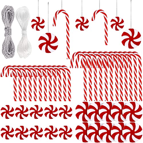 XIMISHOP 48 Stück Weihnachts-Zuckerstangen-Hängeornamente, Süßigkeiten-Lutscher, Weihnachtsbaumschmuck, Kunststoff, gedrehte Krücke, Ornamente für Weihnachten, Basteln, Innen- und Außendekoration (rot XIMISHOP 48 Stück Weihnachts-Zuckerstangen-Hängeornamente, Süßigkeiten-Lutscher, Weihnachtsbaumschmuck, Kunststoff, gedrehte Krücke, Ornamente für Weihnachten, Basteln, Innen- und Außendekoration (rot von XIMISHOP