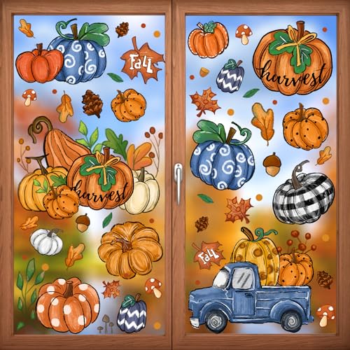 XIMISHOP 6 Blätte Fensterbilder Herbst Selbstklebend, Thanksgiving Herbst Erntedankfest Fenstersticker Fenster Aufkleber Ahornblätter Kürbis Truck Fensterdeko Herbstdeko für Thanksgiving Herbst Deko XIMISHOP 6 Blätte Fensterbilder Herbst Selbstklebend, Thanksgiving Herbst Erntedankfest Fenstersticker Fenster Aufkleber Ahornblätter Kürbis Truck Fensterdeko Herbstdeko für Thanksgiving Herbst Deko von XIMISHOP